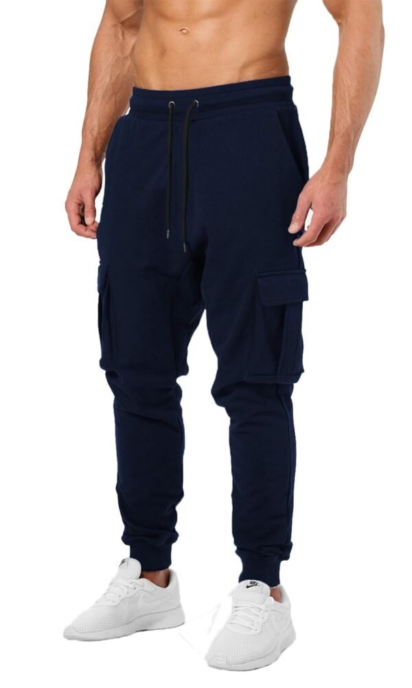 Men's Cotton Solid Men Stylish Cargo Track Pants - Image 8