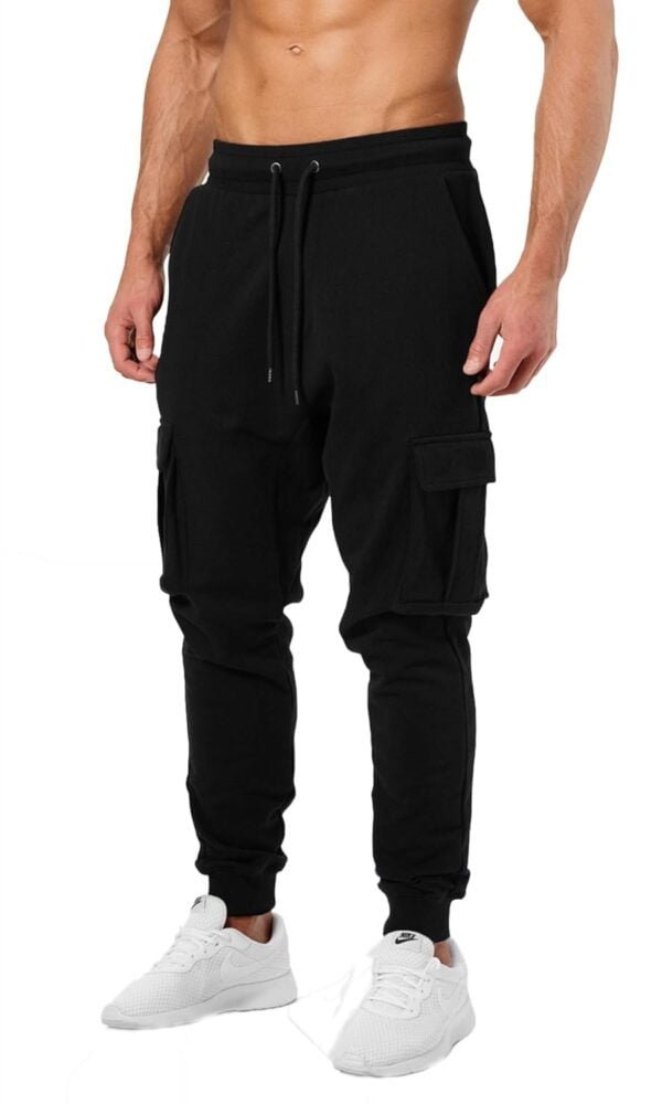 Men's Cotton Solid Men Stylish Cargo Track Pants - Image 2