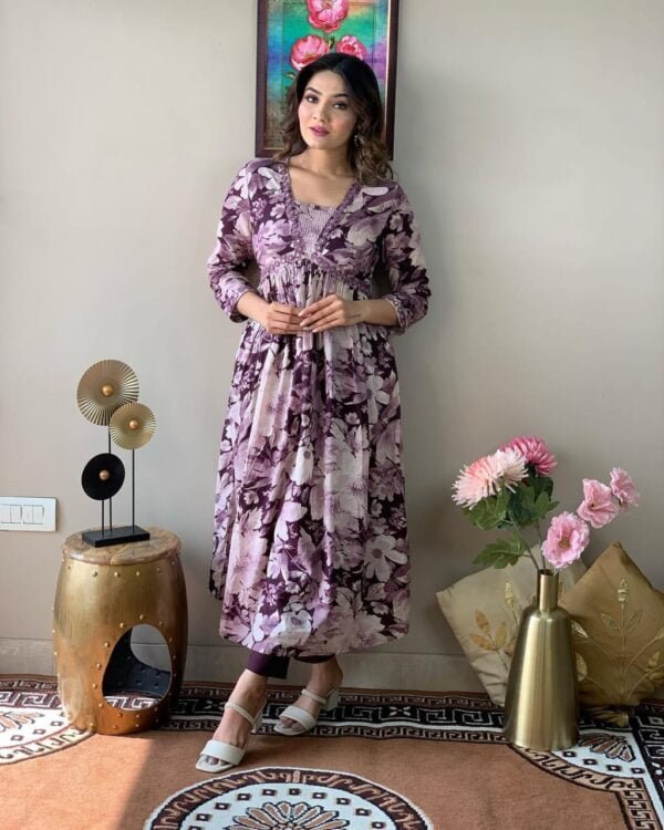 Aliya Cut Flower Print Suit Set Best choice for women - Image 7