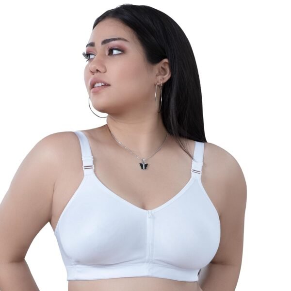 Women's Non-Padded,Non-Wired,Full Coverage,Seamless Cotton Fabric Bra - Image 3