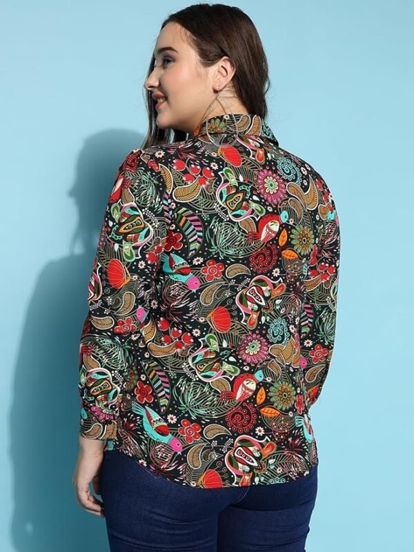 Women's Casual Shirt -Stylish Floral Collar, Regular Fit, and Comfortable Cotton Fabric - Image 3