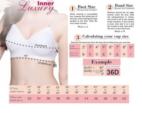 Women's Non-Padded,Non-Wired,Full Coverage,Seamless Cotton Fabric Bra - Image 5